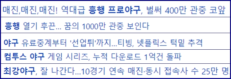 야구 인기