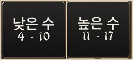 라이트닝 식보 낮은 수 높은 수
