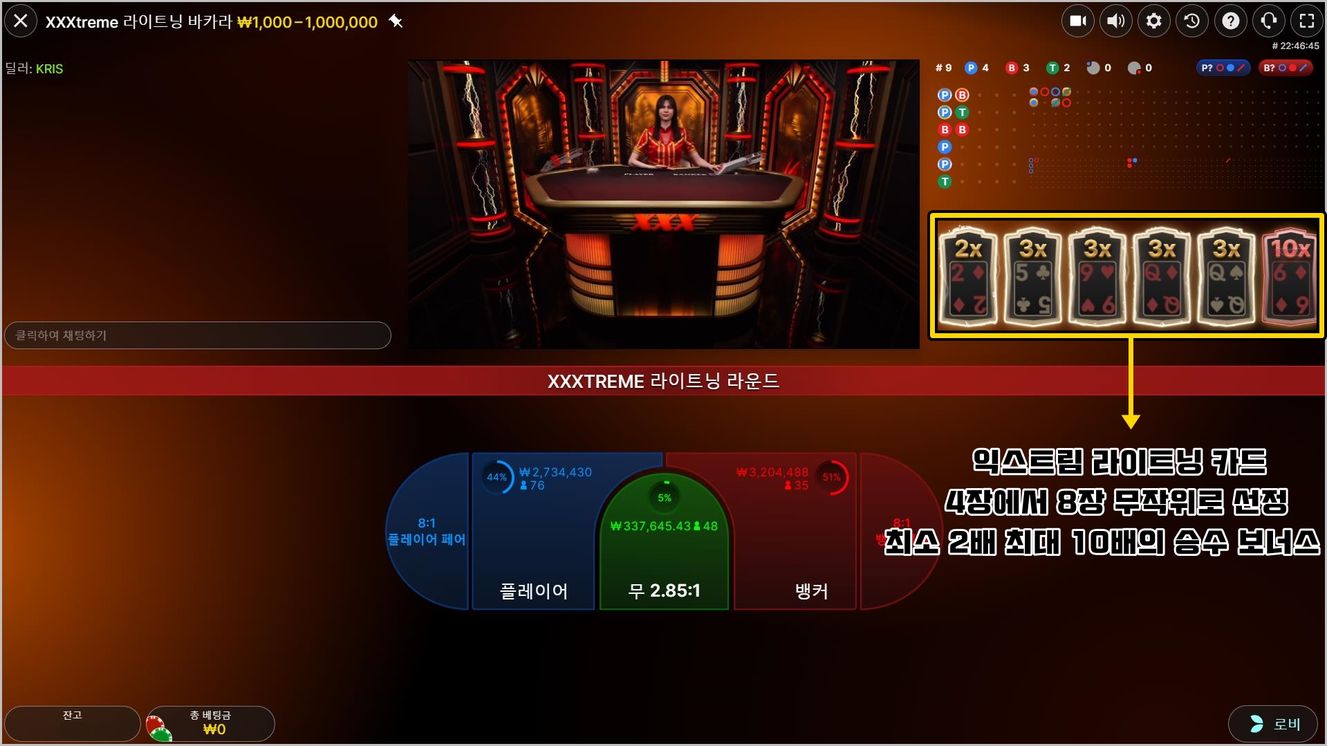 익스트림 라이트닝 바카라 룰