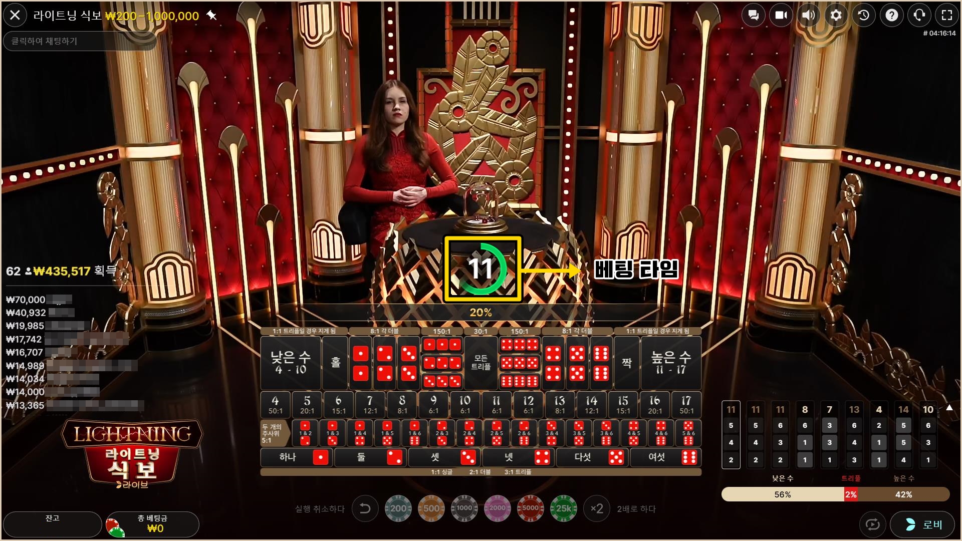 라이트닝 식보 베팅