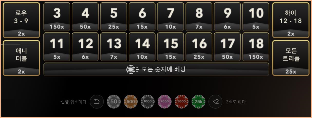 라이트닝 다이스 베팅